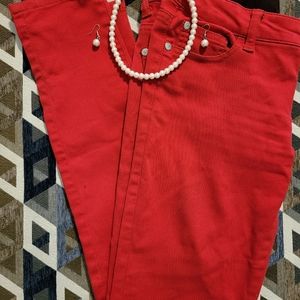 Red, Casual Wear Skinnies